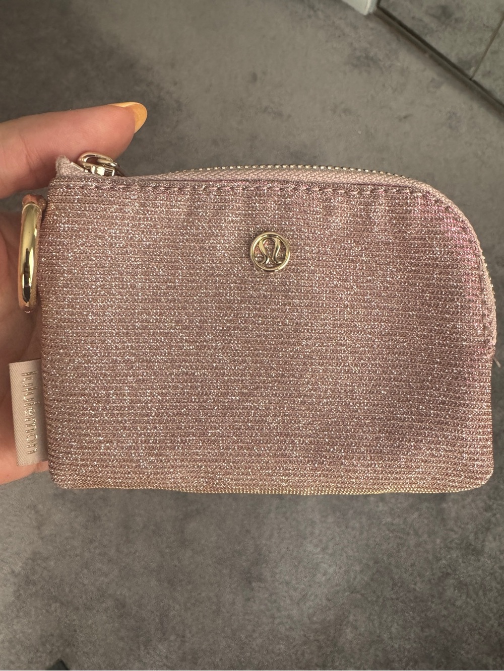 lululemon athletica Shimmery Rose Coin Pouch with Gold Hardware